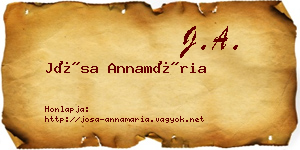Jósa Annamária névjegykártya